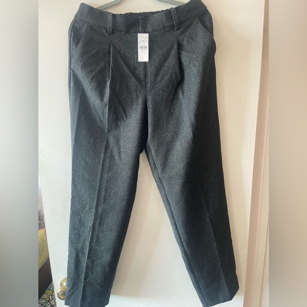 Black pants with metallic silver accect